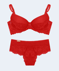 Conjunto de Renda e Tule Calcinha Fio - FEMME FATALLE