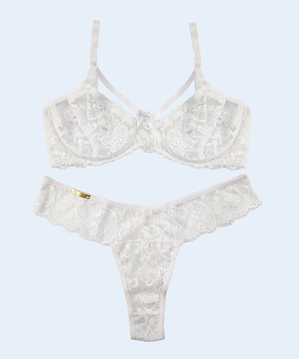Conjunto de Renda Strappy sem Bojo e com Aro - FEMME FATALLE