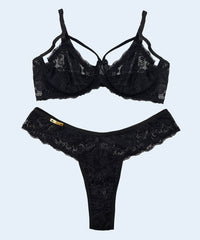 Conjunto de Renda Strappy sem Bojo e com Aro - FEMME FATALLE