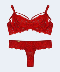 Conjunto de Renda Strappy sem Bojo e com Aro - FEMME FATALLE