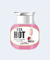 Gel Beijável Excitante de Morango com Champanhe Gel Hot - HOT FLOWERS