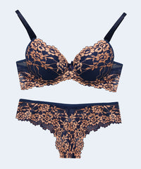 Conjunto de Renda Bicolor com Bojo- FEMME FATALLE