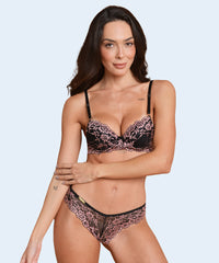 Conjunto de Renda Bicolor com Bojo- FEMME FATALLE