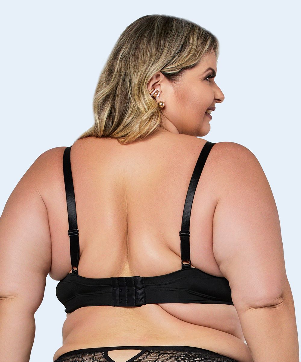 Sutiã de Microfibra com Renda Plus Size (Linha Luxurious) - SANTA PASSION