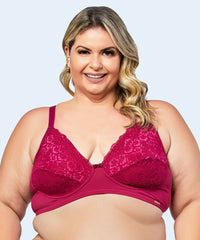 Sutiã De Microfibra Com Renda Sem Bojo E Sem Aro Plus Size - SANTA PASSION