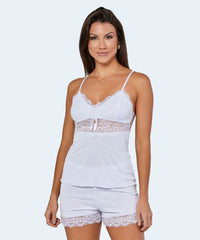 Short Doll sem Bojo de Microfibra com Renda - SANTA PASSION NOITE
