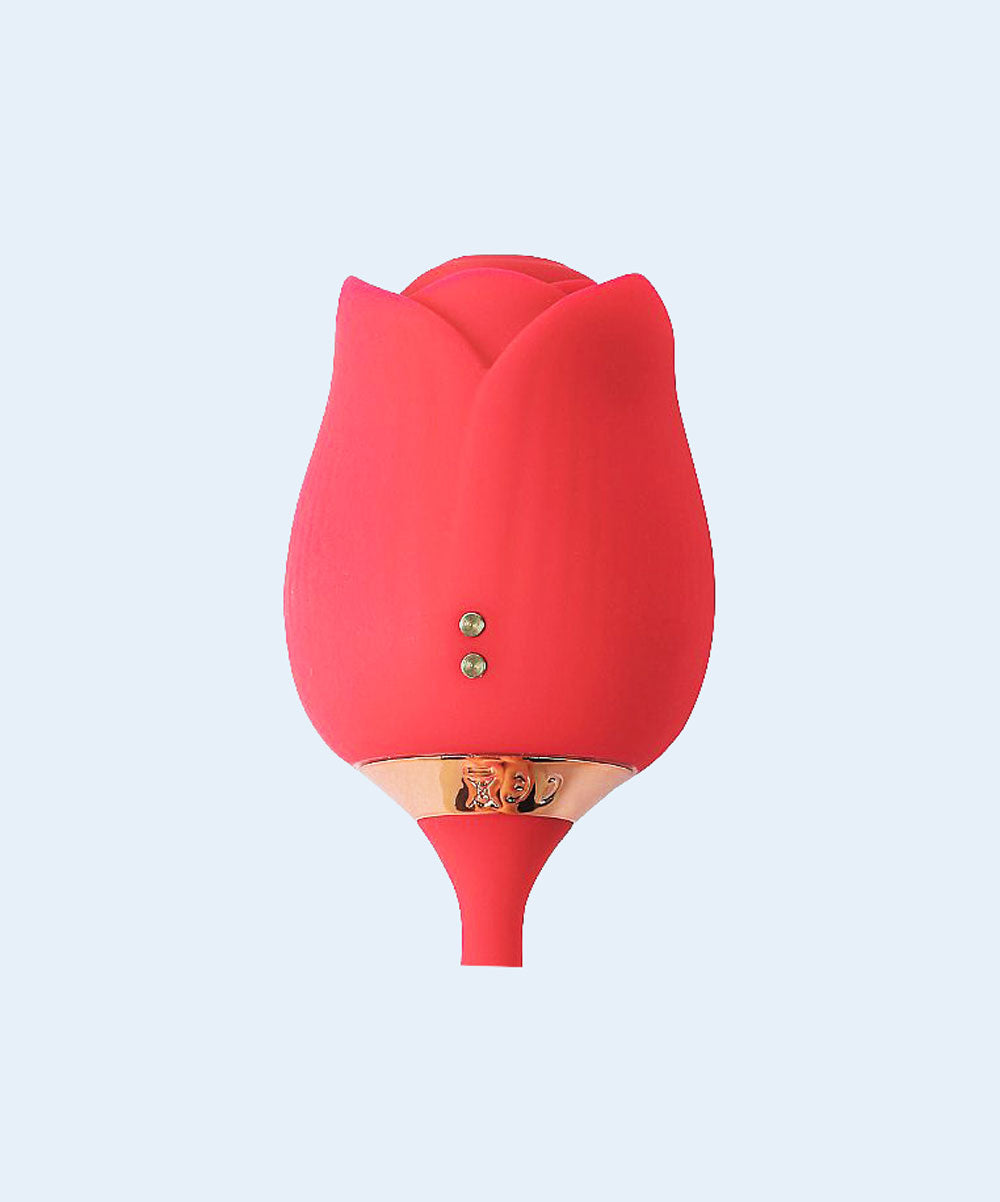 Vibrador de Ponto G e Clitóris com Vai e Vem Formato de Rosa - SEXY IMPORT