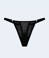 Calcinha String de Renda e Tule com Biju - MARYS LENE