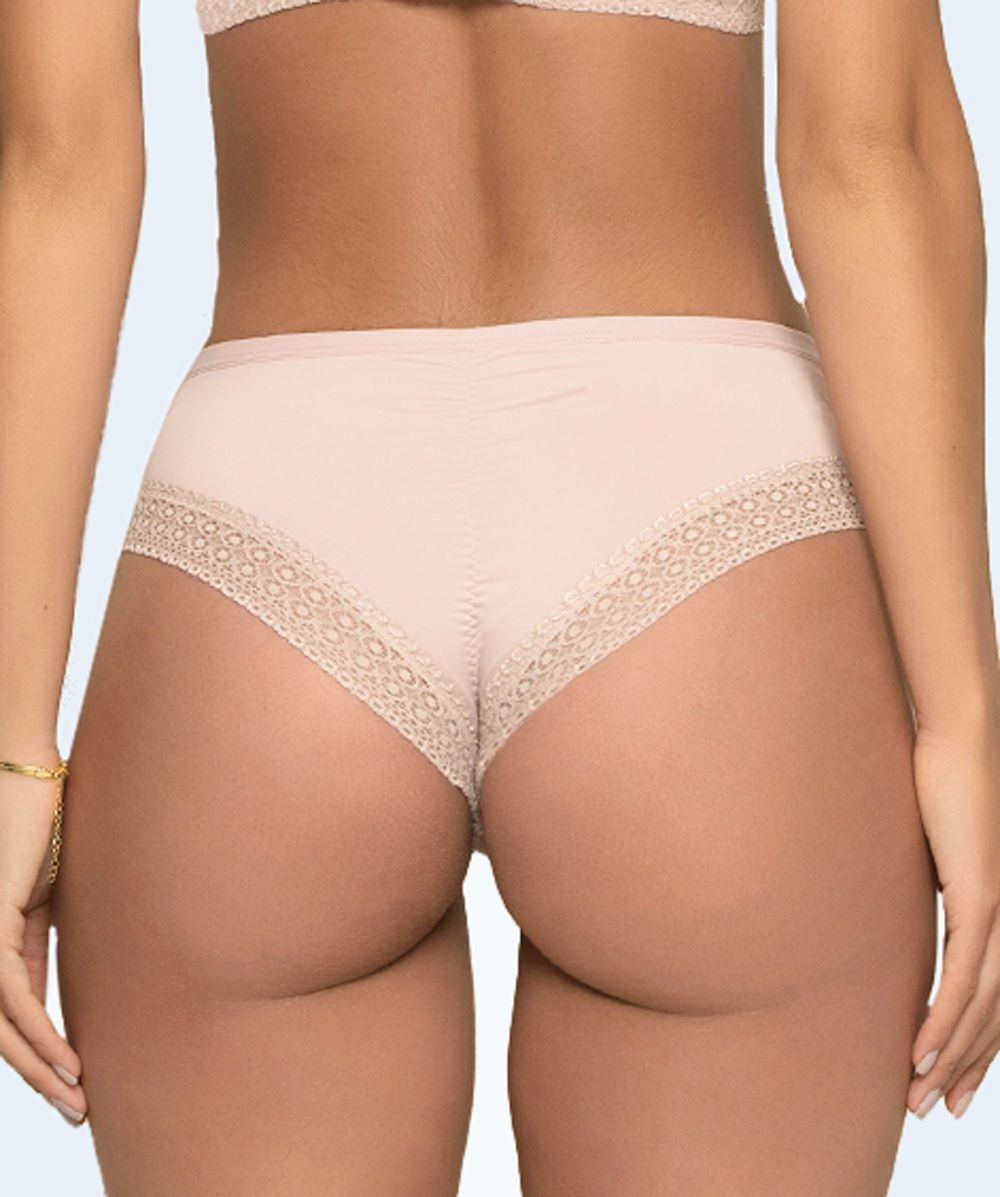 Calcinha Tanga Cavada Microfibra com Renda - NAYANE