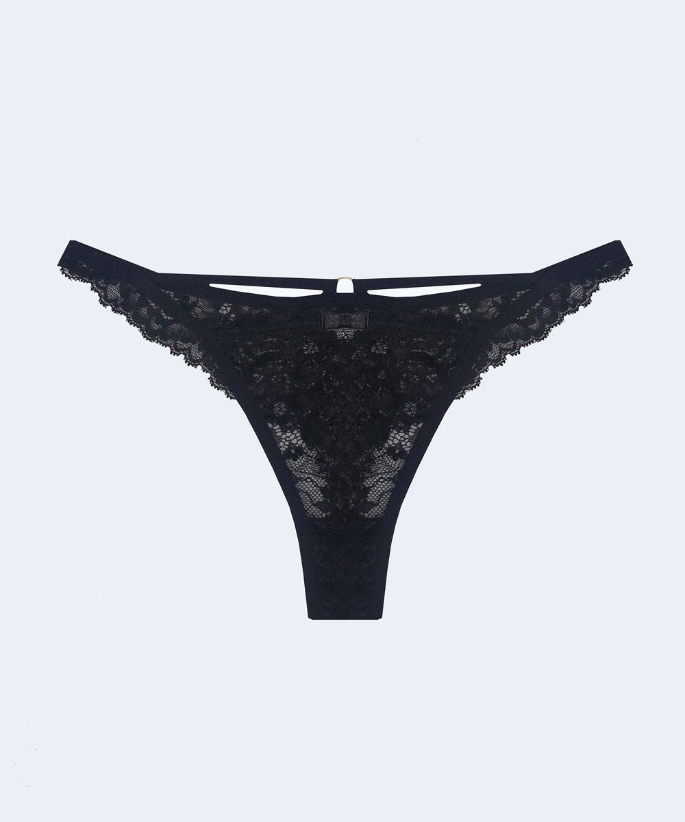 Calcinha Renda String Fio com Tiras - SANTA PASSION