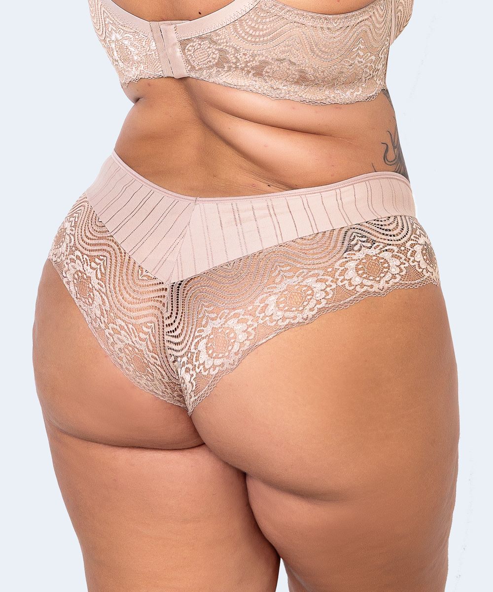 Calcinha Microfibra Trabalhada Renda Fio Plus Size - VI LINGERIE