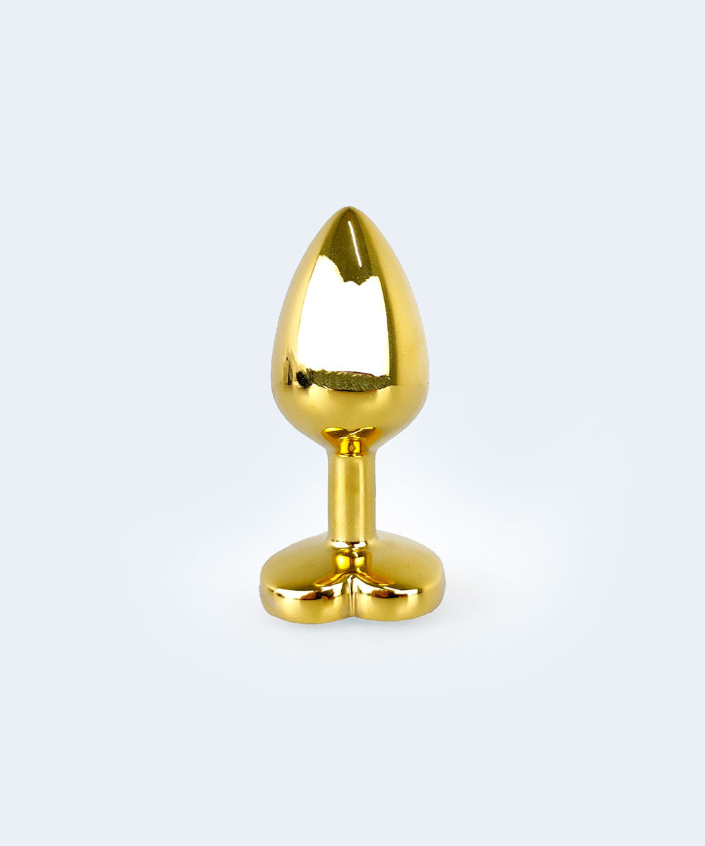 Plug Anal Dourado Cônico P com Pedra Brilhante - SEXY IMPORT