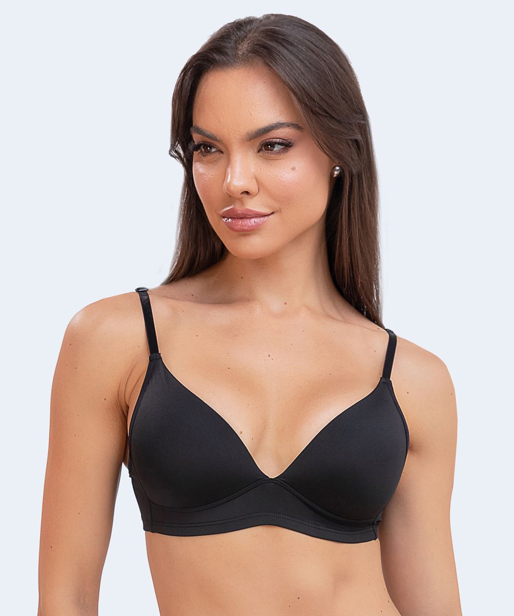 Sutiã de Microfibra Liso com Bojo Triangular (Linha Básica) - SANTA PASSION