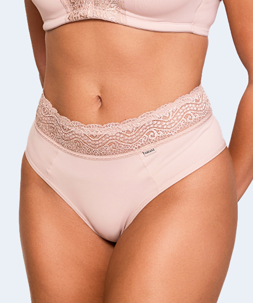 Calcinha de Microfibra Fio Dental Duplo Lisa Renda Cos - NAYANE LINGERIE