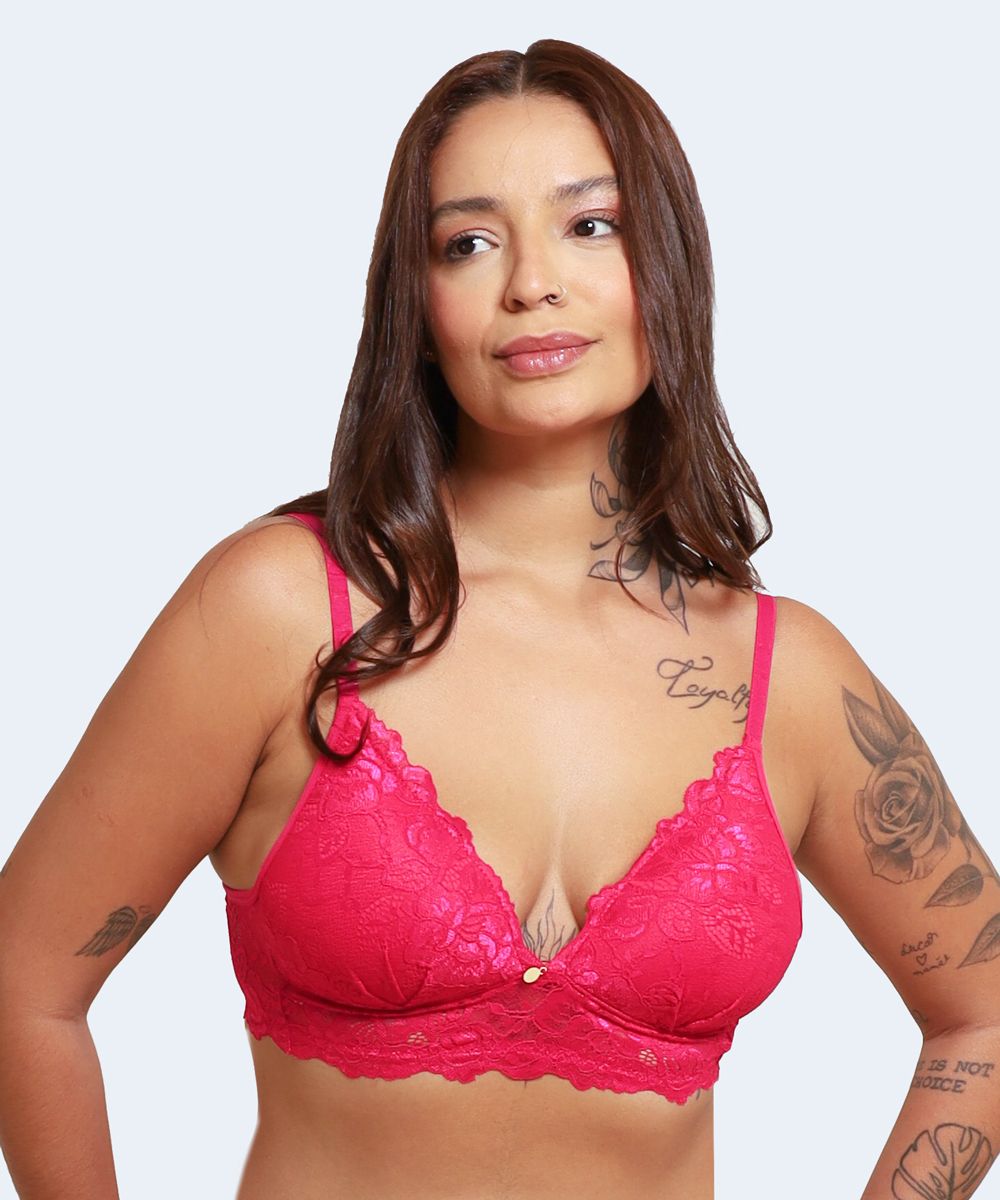 Sutiã de Renda com Bojo Triângulo - JACKIE LINGERIE