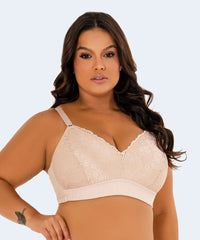 Sutiã Microfibra Trabalhada Bojo Triangular Renda Plus Size - VI LINGERIE