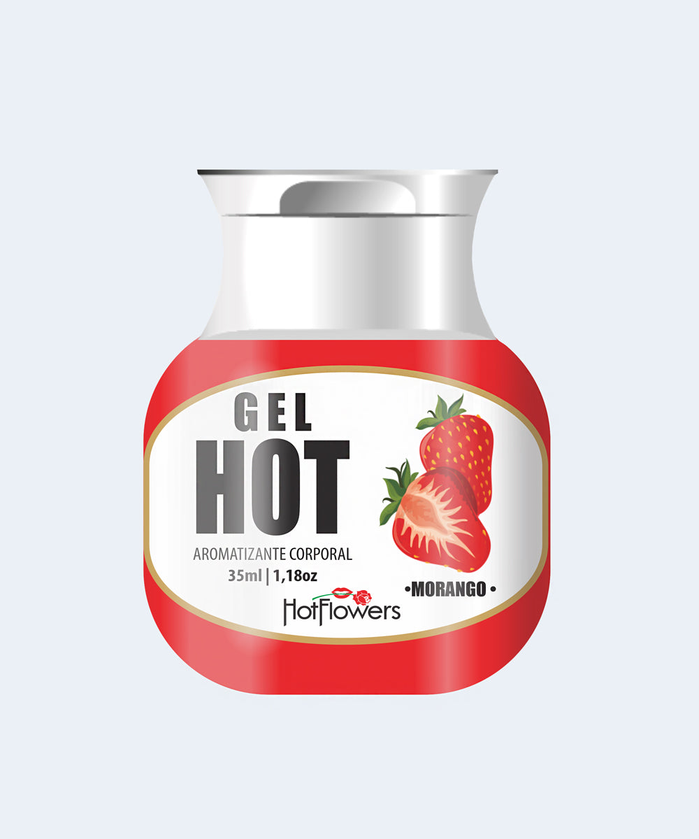 Gel Aromatizante Morango 35 ml - HOT FLOWERS