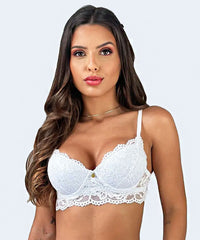 Sutiã com bojo de Renda com Tiras nas Costas - JACKIE LINGERIE