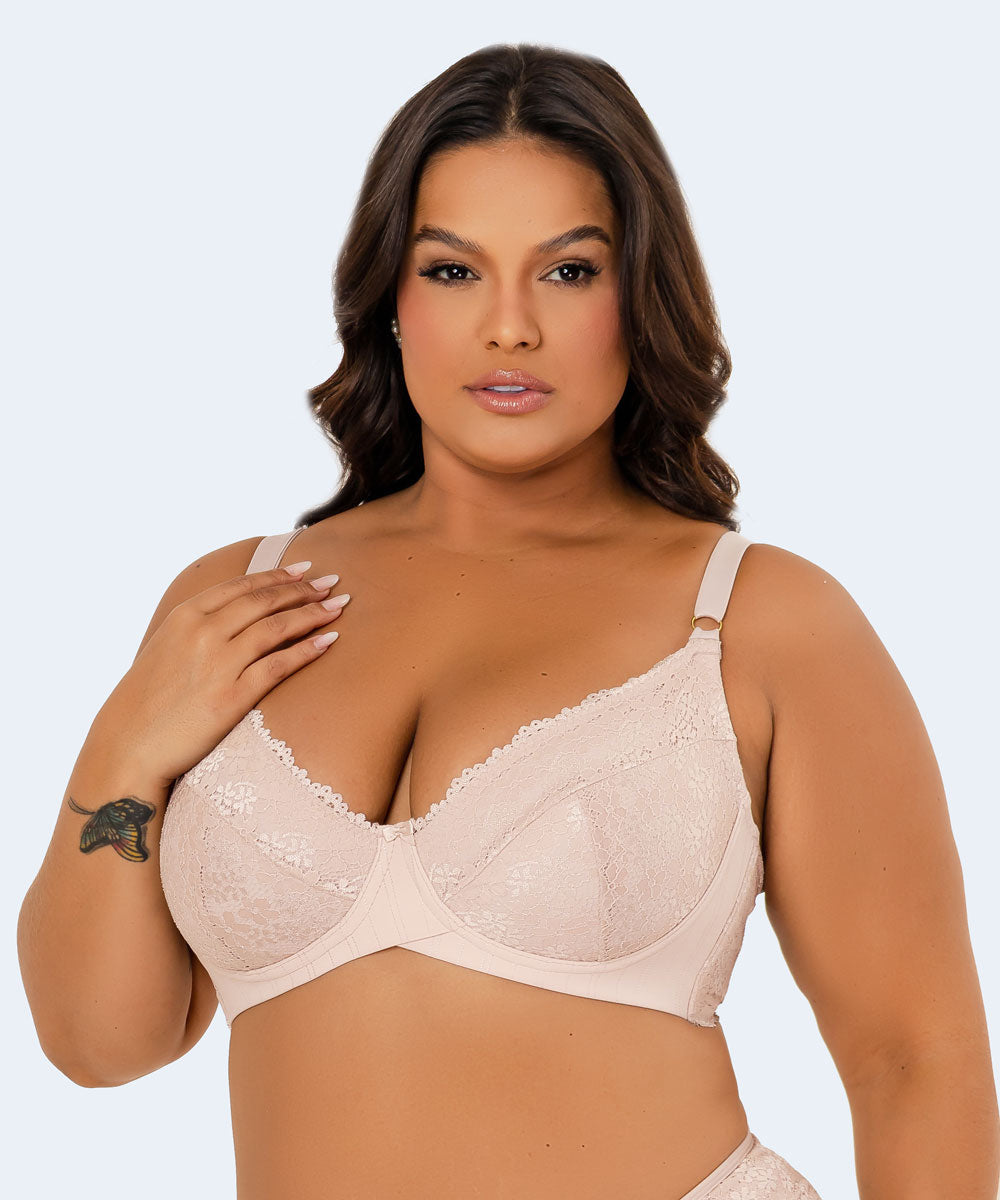 Sutiã Microfibra Trabalhada Sem Bojo Renda Plus Size - VI LINGERIE