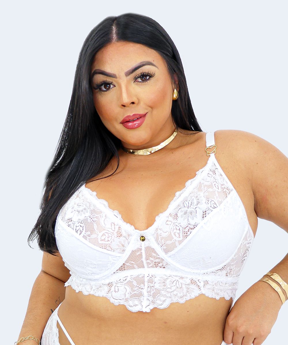 Sutiã sem Bojo com Detalhe Coração Plus Size - JACKIE
