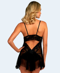 Camisola de Tule com Renda Bojo Triangular - SANTA PASSION NOITE