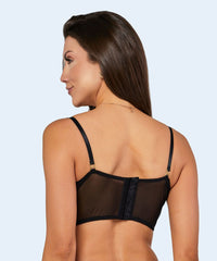 Sutiã Cropped com Renda e Tule sem Bojo com Aro - PATNER