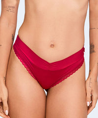 Calcinha Tanga Cavada Microfibra com Renda - NAYANE