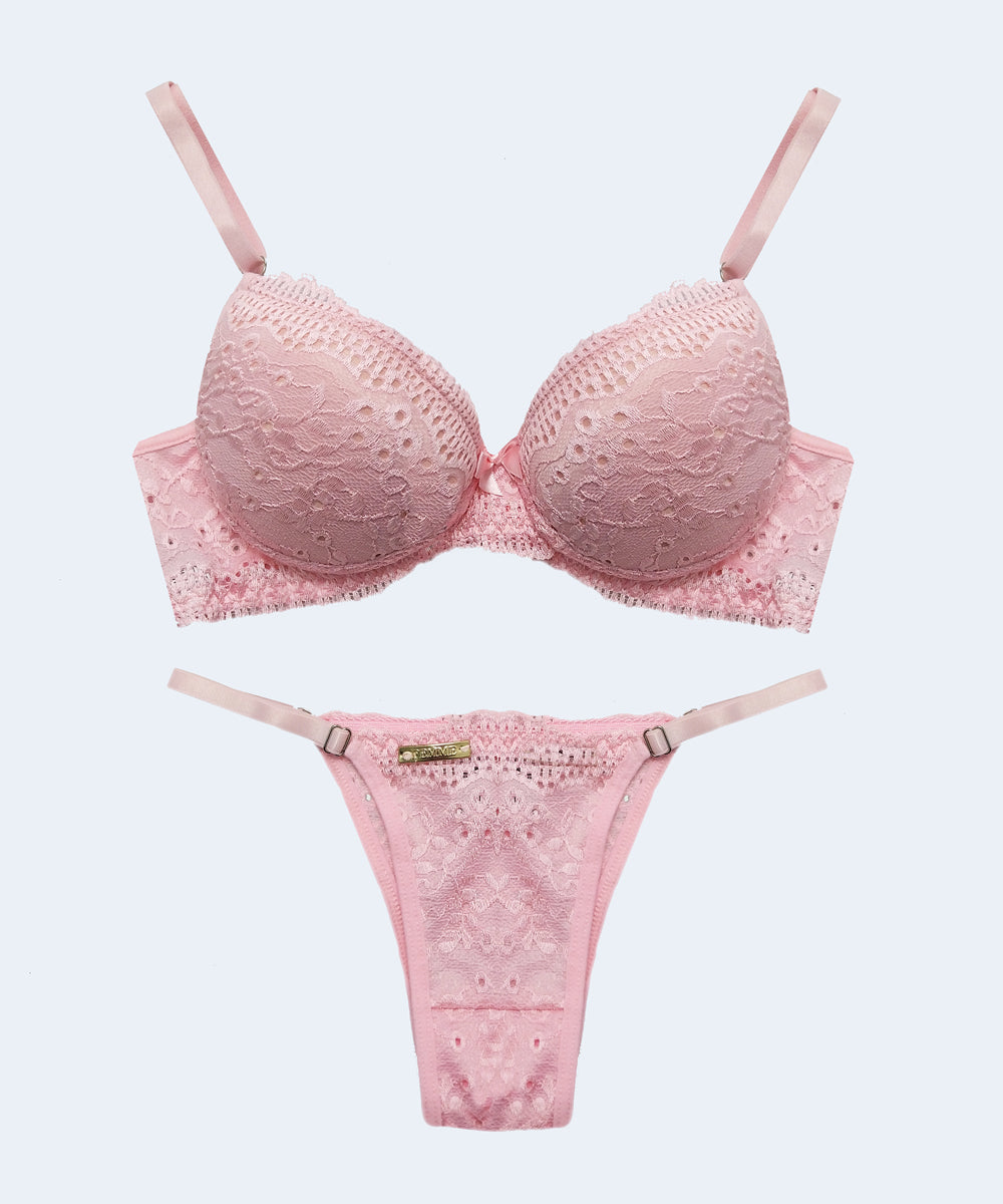 Conjunto de Laise com Bojo Calcinha String - FEMME FATALLE
