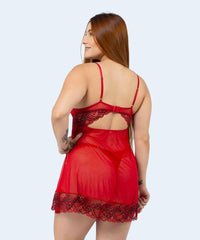 Camisola de Tule com Renda Bicolor - SANTA PASSION NOITE