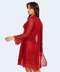 Robe Tule com Detalhes em Renda - SANTA PASSION NOITE