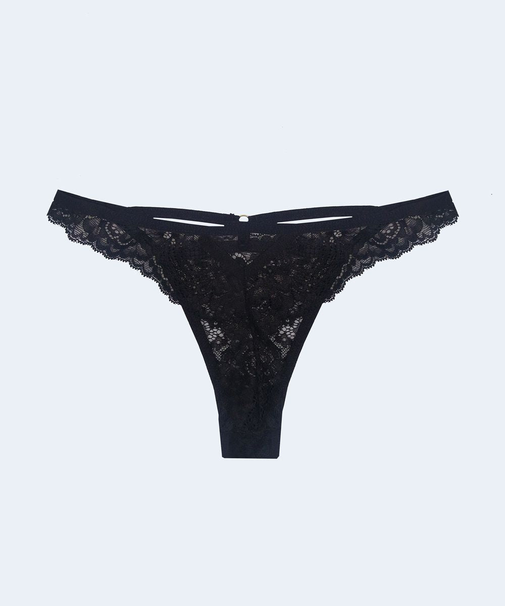 Calcinha Renda String Fio com Tiras - SANTA PASSION