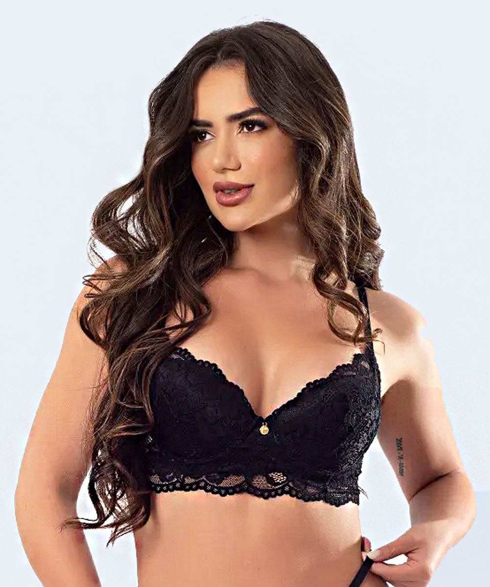 Sutiã com bojo de Renda com Tiras nas Costas - JACKIE LINGERIE