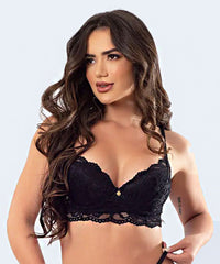 Sutiã com bojo de Renda com Tiras nas Costas - JACKIE LINGERIE