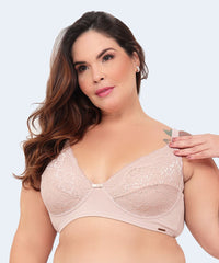 Sutiã De Microfibra Com Renda Sem Bojo E Sem Aro Plus Size - SANTA PASSION