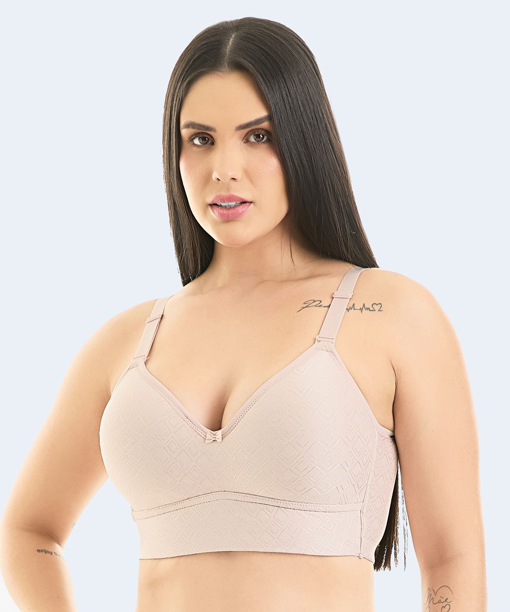 Sutiã Microfibra Trabalhada com Bojo Triangular Plus Size (Coleção Atemporal) - VI LINGERIE