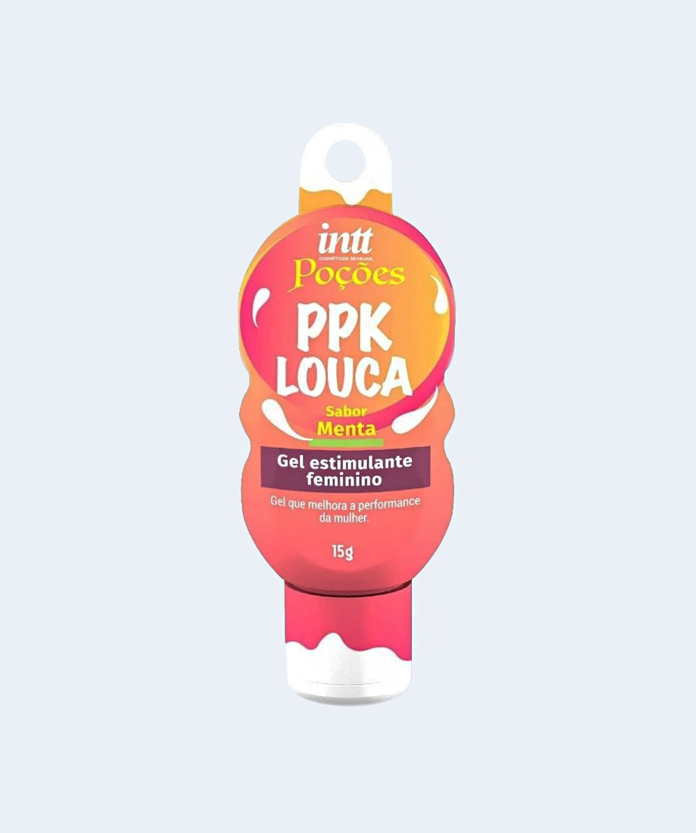 Poção Ppk Louca Gel Feminino com Efeito Quente e Vibratorio com Aroma Menta - INTT