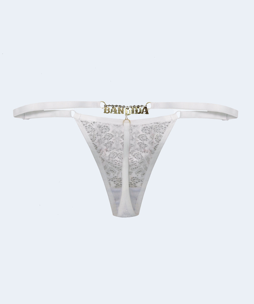 Calcinha String Renda Strass Bandida - MARYS LENE