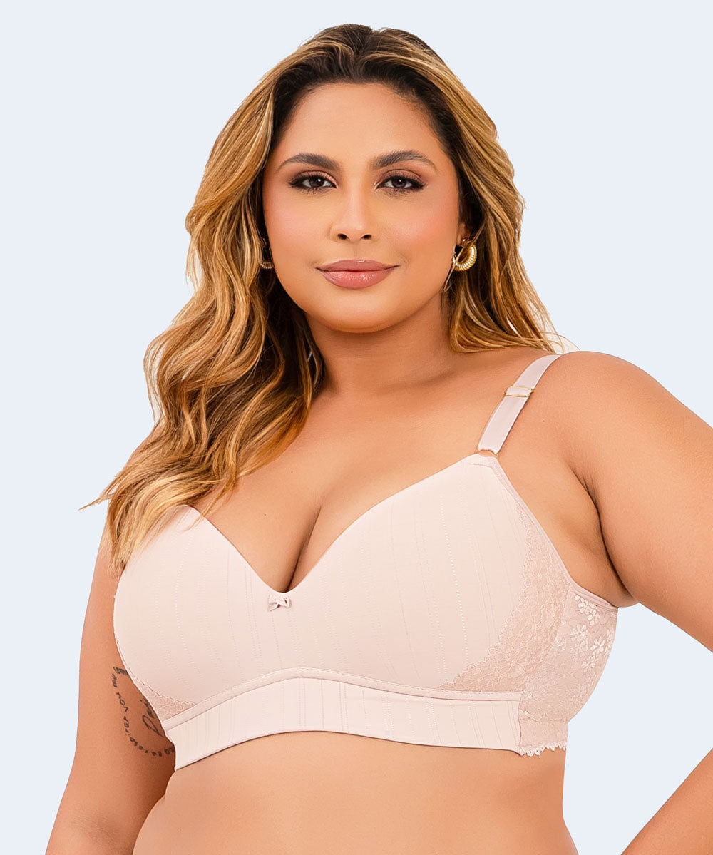 Sutiã De Microfibra Trabalhada Triangular Detalhe Plus Size - VI LINGERIE