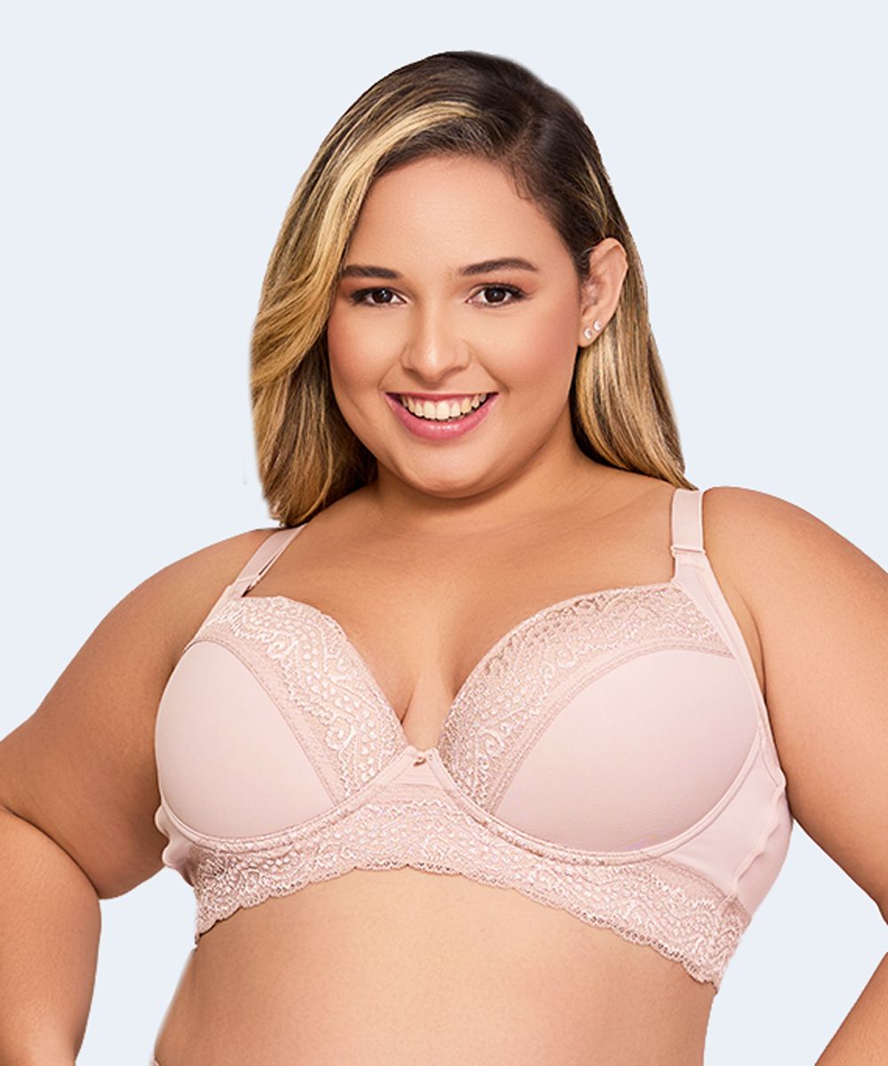 Sutiã Plus Size Redutor Renda Decote e Base - NAYANE