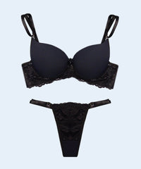 Conjunto Canelado com Renda String - FEMME FATALLE
