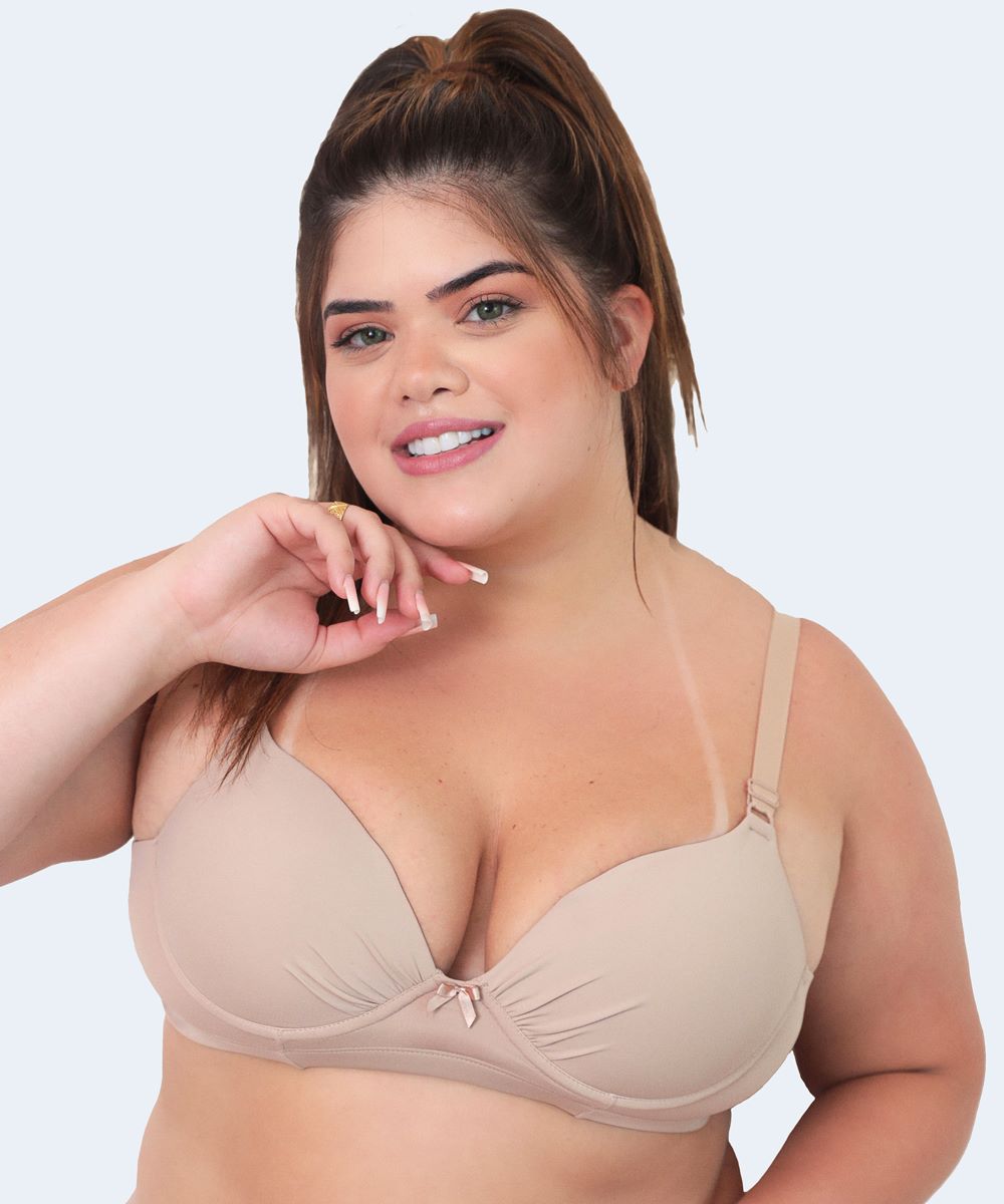 Sutiã de Microfibra Liso com Bojo Plus Size (Linha Básica) - SANTA PASSION