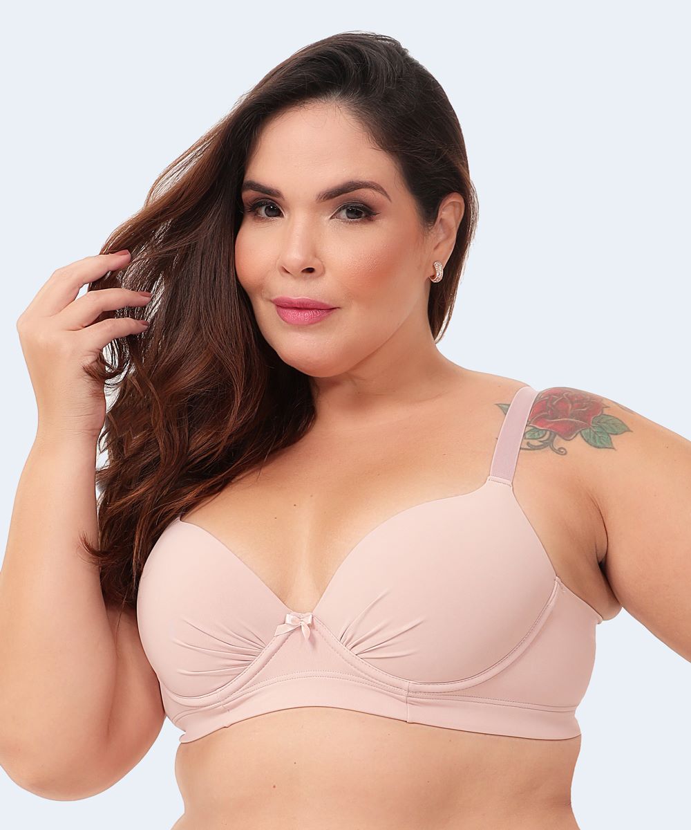 Sutiã de Microfibra Liso com Bojo Plus Size (Linha Básica) - SANTA PASSION