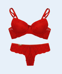 Conjunto Renda Calcinha Biquini Fio - FEMME FATALLE