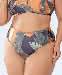 Tanga Alta Drapeada Fio Duplo Plus Size FAMILIA ESTAMPADA - PATHY