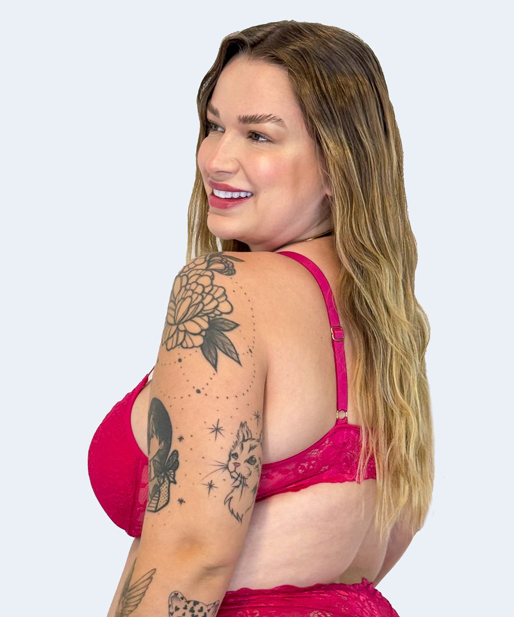 Sutiã de Renda com Bojo Plus Size - JACKIE LINGERIE