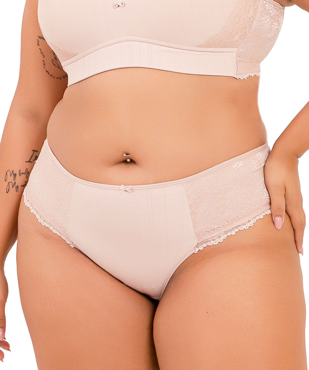 Calcinha Microfibra Trabalhada Renda Plus Size - VI LINGERIE