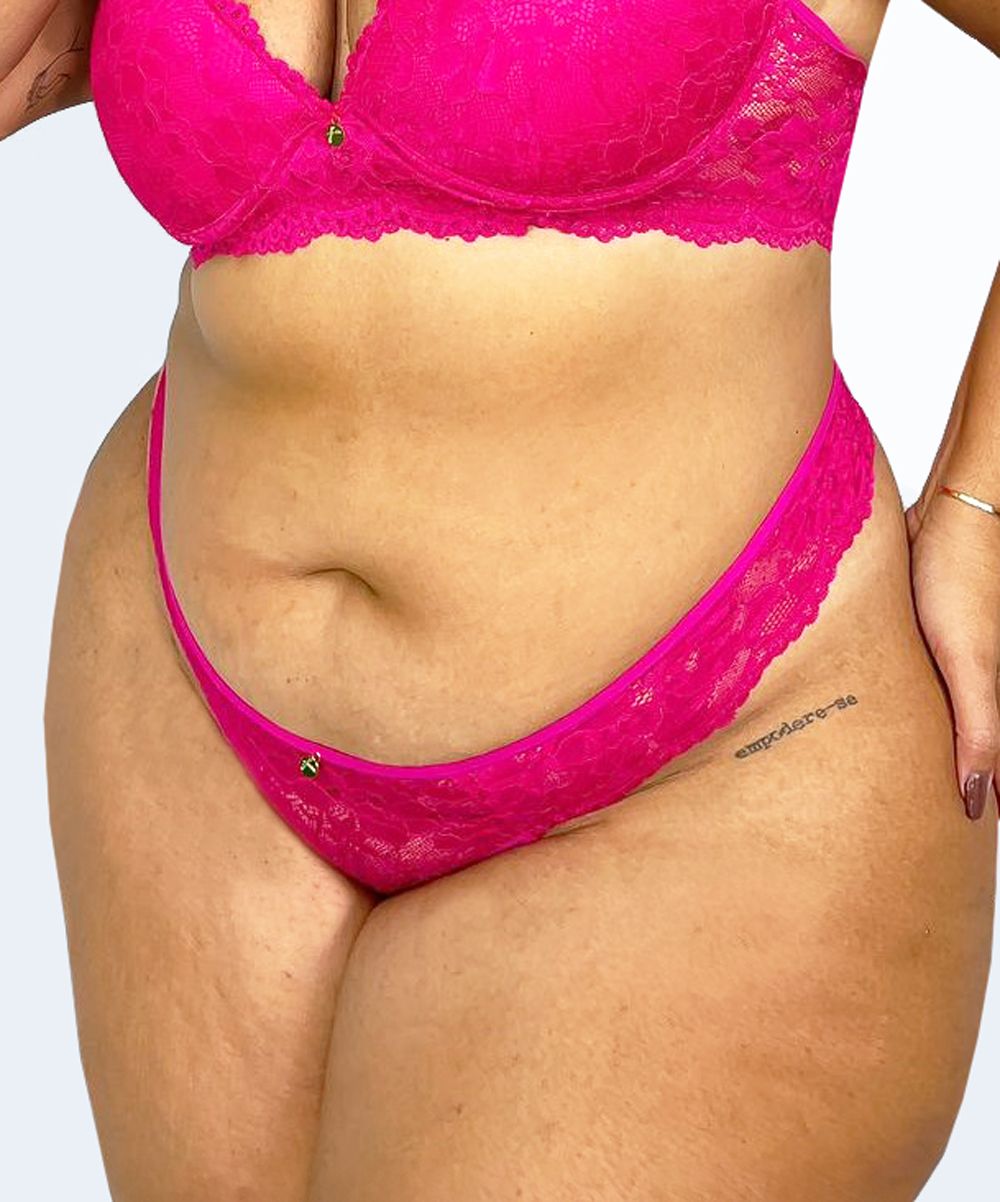 Calcinha Renda Com Biju Plus Size - JACKIE LINGERIE