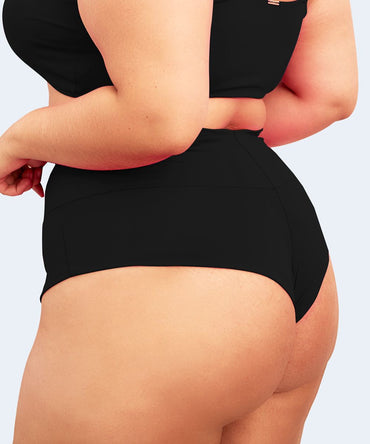 Calcinha De Microfibra Alta Com Recortes Fio Duplo Plus Size (Linha Básica) - SANTA PASSION