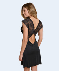 Camisola de Microfibra com Renda Larga Ombro - SANTA PASSION NOITE