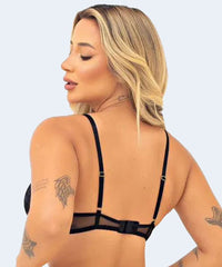 Sutiã de Renda com Detalhe de Tule sem Bojo e com Aro e Biju - JACKIE